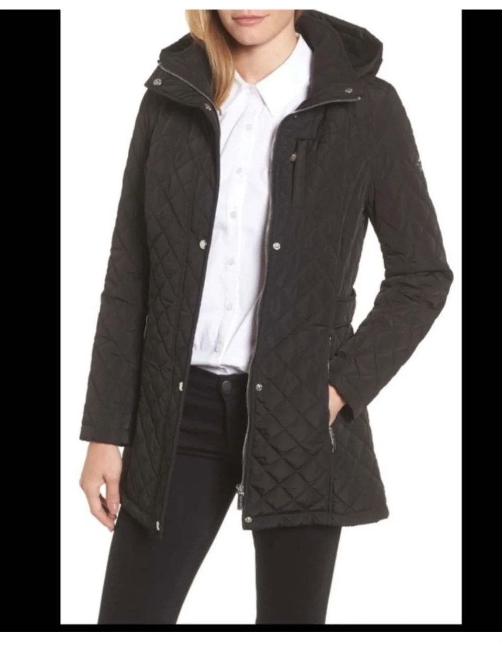 Calvin Klein Black Quilted Hooded Jacket